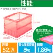 画像3: TRUSCO 薄型折りたたみコンテナ オリコン スケルコン 50L 透明レッド 赤 TSK-O50B(R) [344-9521] (3)