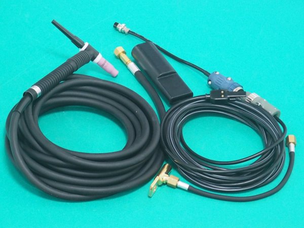 画像1: 育良精機 TIG溶接機 接続仕様 ダイヘン フレキシブル型空冷TIGトーチ改造 200A-8ｍ AWF-2081 (1)