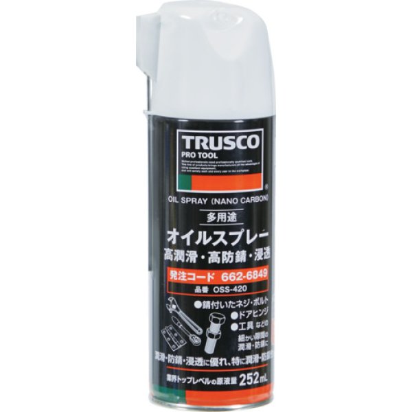 画像1: TRUSCO オイルスプレー 高潤滑・高防錆・浸透 420ml OSS-420 [662-6849]  (1)