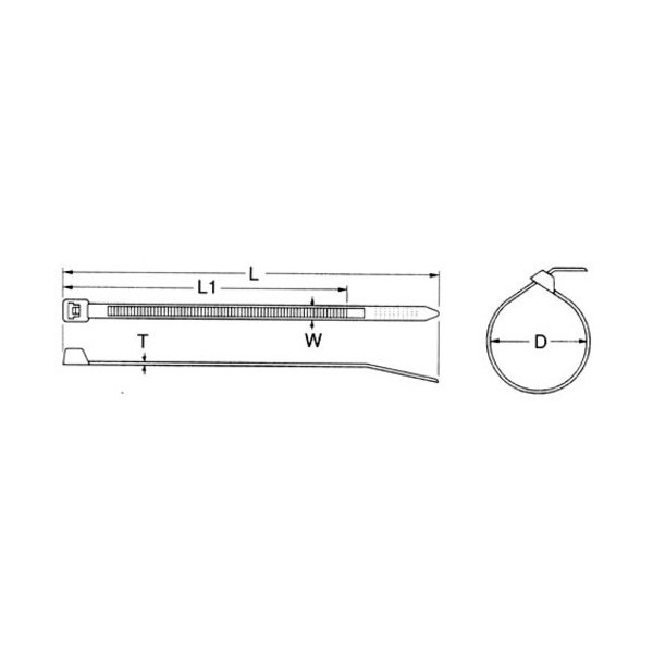 画像2: TRUSCO 結束バンド(耐候性) 幅4.8mmX300mm T-DK300BK [207-5955] (2)
