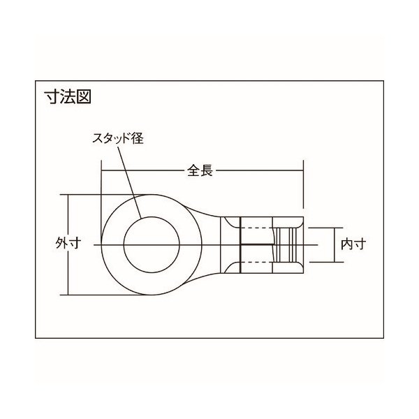 画像2: TRUSCO 裸圧着端子丸形φ5.3長さ17.0 (70個入) T-R2-5 [255-7428] (2)