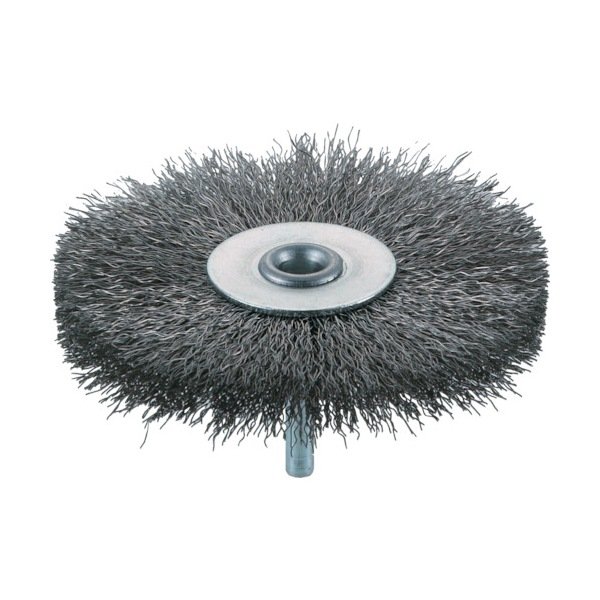 画像4: TRUSCO 軸付ホイールブラシ φ100X軸6 ステンレス線 線径0.3 TB-6253 [259-0069] (4)