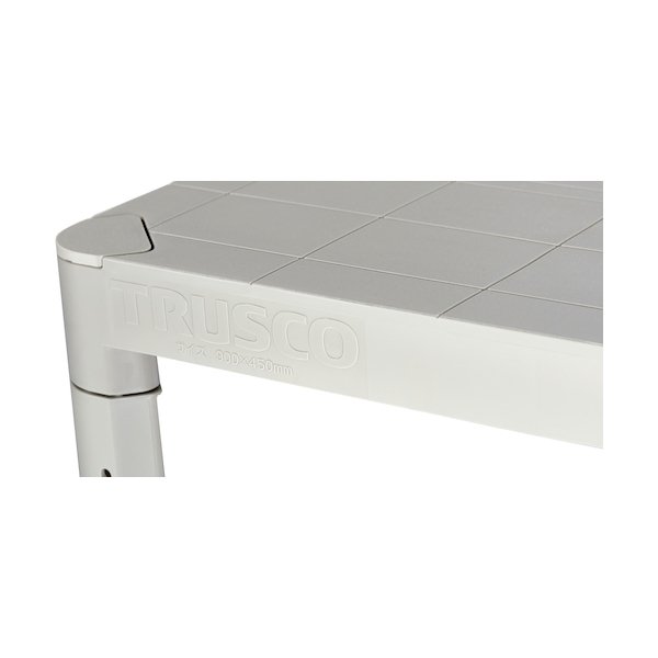 画像3: TRUSCO TPT-4343CA プラ棚 高さ1229-3段タイプ コーナーキャップ4個付 ネオグレー [262-9919] (3)