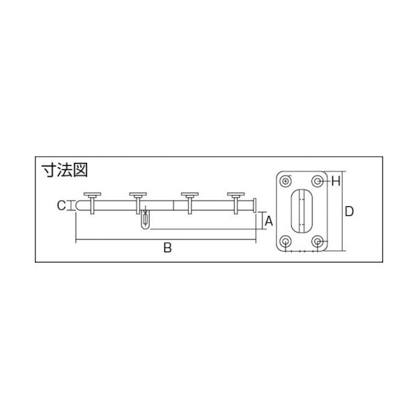 画像2: TRUSCO 丸棒貫抜 木扉用・ステンレス製 300mm TKB-300S [300-1709] (2)