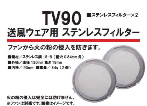 画像1: 送風ウェア ステンレスフィルター 2個入 TV90 XYDEN (1)