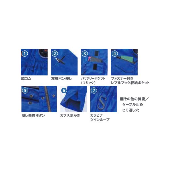 画像5: 【バッテリー・ファン付き】難燃ツナギ 耐炎 耐熱 制電性 空冷服 送風ウェア 熱中症対策 作業服 空調ウェア エアコンウェア TV4288B XYDEN (5)