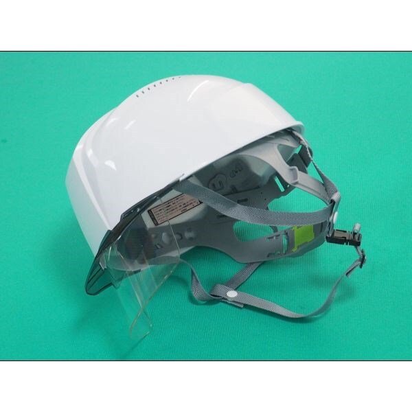 画像2: 【シールド付】超軽量 ABSヘルメット AA23-CSV 軽神 シールド付 白/スモーク ベンチレーション(通気孔あり)  AA23-CSV型HA8E4-K23式 DIC (2)