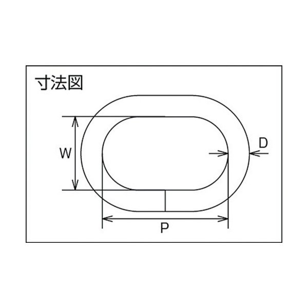 画像2: TRUSCO 楕円リンク ステンレス製 6mm 1個入 TOL-6 300-9327 (2)