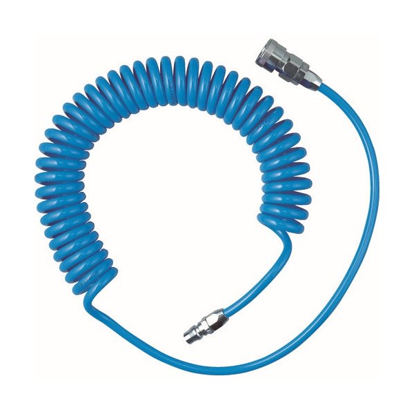 画像2: TRUSCO TUCH-3B αウレタンコイルホースブルー カップリング付 2m [336-2787] (2)