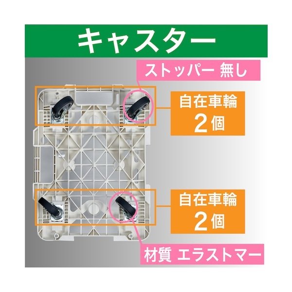 画像4: TRUSCO 樹脂製平台車 ルートバンメッシュタイプ 515X385 オール自在 白  MP-500J-W [362-9520] (4)
