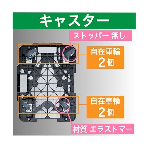 画像3: TRUSCO 樹脂製平台車 ルートバンメッシュタイプ 615X415 オール自在 黒  MP-600J-BK [362-9554] (3)