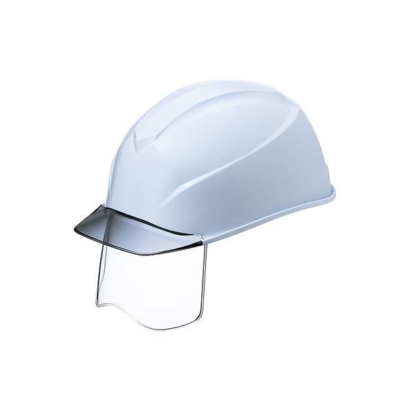 画像1: 【シールド付】洗えるヘルメット エアライトS ST#123VJ-SH 安全帽 現場 倉庫 作業用 工事用 プロ仕様 タニザワ【本体:ホワイト・バイザー:グレー 】 (1)