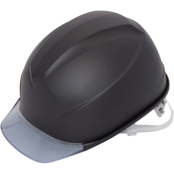 画像1: 【マット塗装】洗えるヘルメット シールド付 ツヤ消し エアライトS ST#123VJ-SH 安全帽 現場 倉庫 作業用 工事用 プロ仕様 艶消 タニザワ【本体:マットブラック・バイザー:グレー 】 (1)