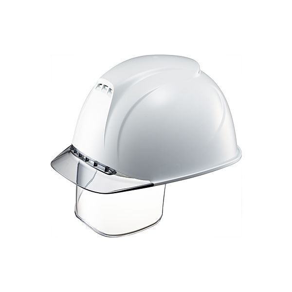 画像1: 【シールド付】洗えるヘルメット 飛翔 エアライト2 ST#1830VJ-SE 安全帽 現場 倉庫 作業用 工事用 プロ仕様 タニザワ【本体:ホワイト・バイザー:グレー 】 (1)