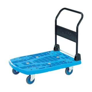 TRUSCO 樹脂台車 カルティオ 折畳 780X490 青 ストッパー付 MPK