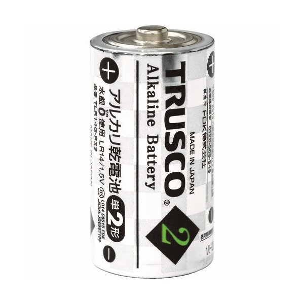 画像1: TRUSCO TLR14G-P2S アルカリ乾電池 単2 (2本入) [423-4081][廃番] 後継品→TLR14GPL-2S (1)