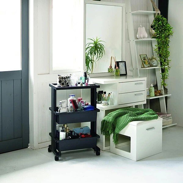 画像3: 【ブラック】リセスタイル ツールボックス 3段テーブルワゴン ツールストッカー 組み立て式 (3)