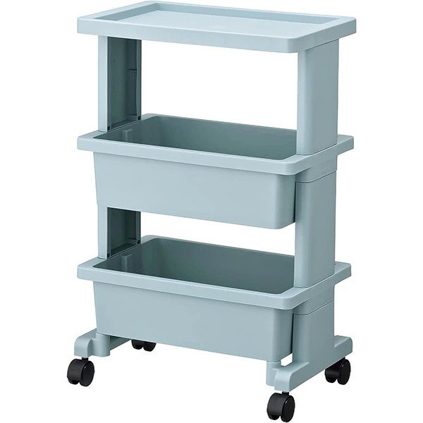 画像2: 【ブルー/ミニサイズ】リセスタイル コンパクト ツールボックス 3段テーブルワゴン ツールストッカー 組み立て式 (2)