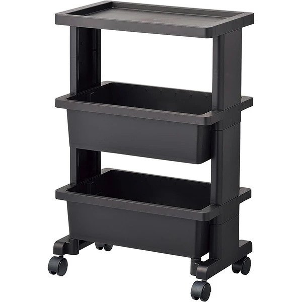 画像2: 【ブラック/ミニサイズ】リセスタイル コンパクト ツールボックス 3段テーブルワゴン ツールストッカー 組み立て式 (2)