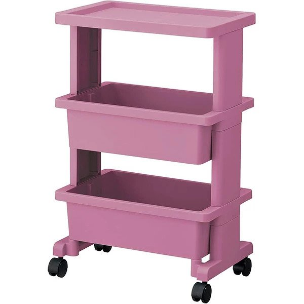 画像2: 【ピンクグレーホワイト/ミニサイズ】リセスタイル コンパクト ツールボックス 3段テーブルワゴン ツールストッカー 組み立て式 (2)