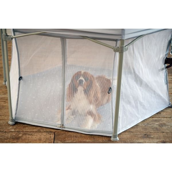 画像4: 【収納袋・屋根付】おりたたみペットサークル わんパーク (グレー) ペットゲージ 脱走防止 侵入防止 災害避難 ペットホテル (4)