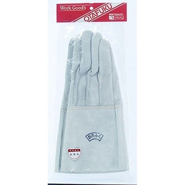 画像1: おたふく手袋 革手溶接床 5指 10双セット 406 (1)