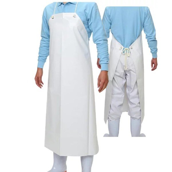 画像1: おたふく手袋 軽量耐油前掛け 胸付 衣料　保護具 6180 (1)