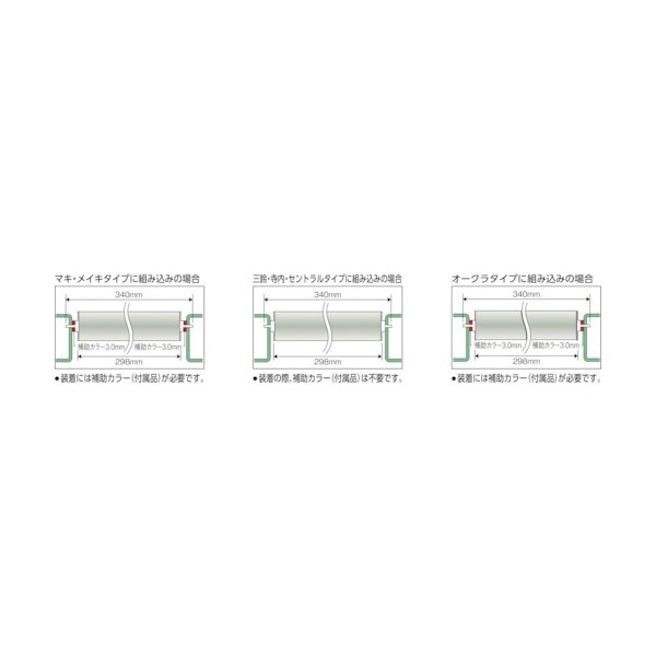画像2: TRUSCO VL38W300 スチールローラー Φ38X1.2t W300 S付 [510-4017] (2)