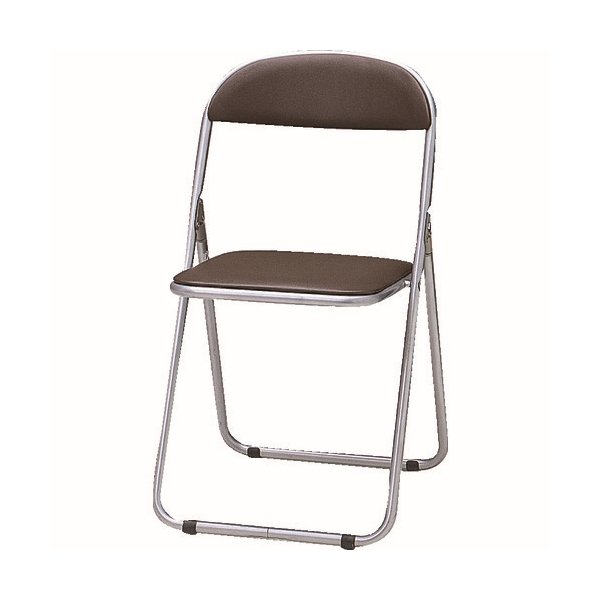 画像1: TRUSCO 折リタタミパイプ椅子 ウレタンレザーシート貼リ ブラウン FC-1000TS(BR) [512-5006] (1)