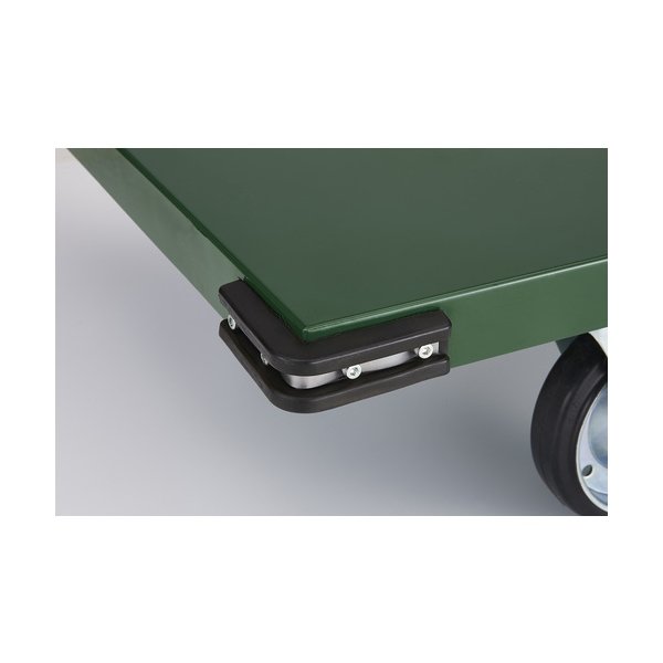 画像4: TRUSCO 鋼鉄製運搬車 900X600 Φ150プレス車 Lストッパー付 SH-2NSS [772-6449] (4)