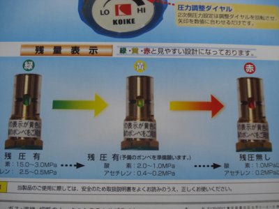 画像1: SAFETYゲージレス調整器1号G式 酸素 関東式 小池酸素工業 (#36573)