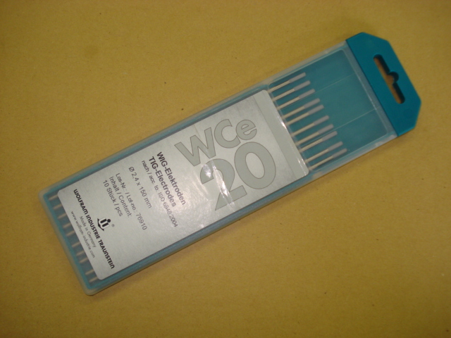 セリタン電極棒 2.4mm 10本入[ウォルフラム WCE-20]お買い上げ有難うございました 