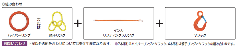 2本吊 インカリフティングスリングJIS 2t用×1ｍ 大洋製器 - 溶接用品