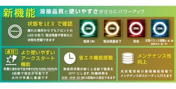 リチウムイオンバッテリー内蔵溶接機 ISK-Li170A 育良精機 溶接用品プロショップ サンテック