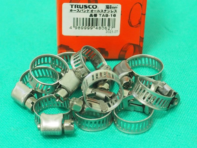 TRUSCO ホースバンド オールSUS 普及 10個入 8×Φ16mm TA8-16 [818-6891]