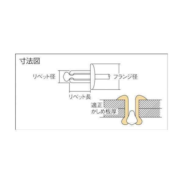 TRUSCO ブラインドリベット(アルミ/鉄) 5-2 55本入 AT-52 [217-0191