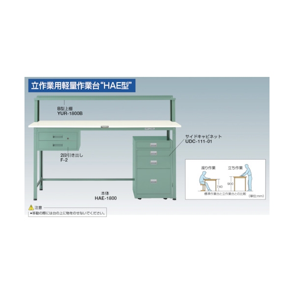 TRUSCO HSAE型立作業台 1800X900XH900 1段引出付 HSAE-1809F1 [289-1654] - 溶接用品プロ