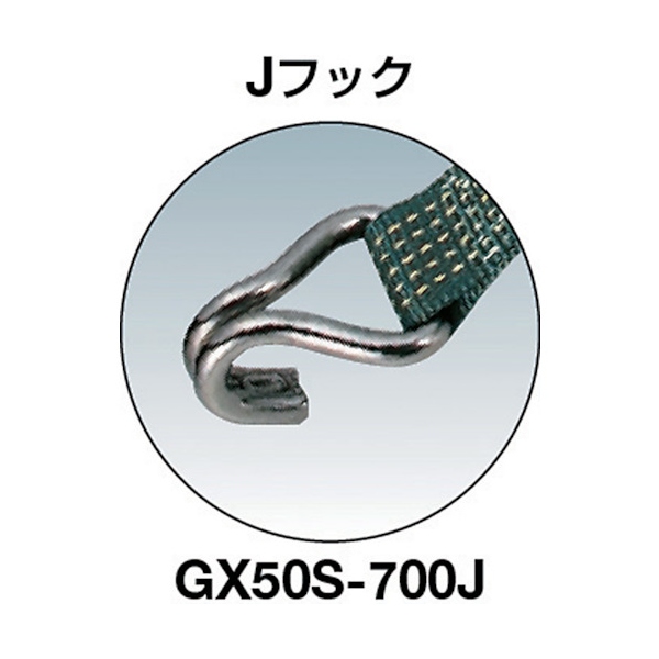 TRUSCO 強力型ベルト荷締機 SUS金具 38mm幅 400kg Jフック GX38S-400J