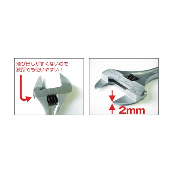 TRUSCO 薄口モンキーレンチ(口開24mm) TMRU-24 [415-9110] - 溶接用品